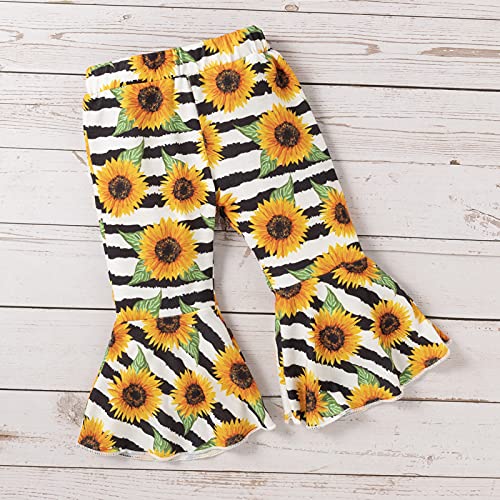 Toddler Baby Girl Clothes Set My Only Sunshine Cute Ruffle Short Sleeve Top Sunflower Flared Pants Summer Baby Girl Outfits 12-18Months by 