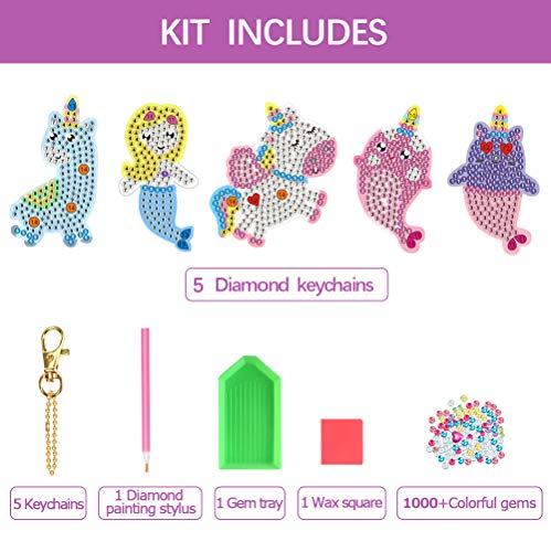 ORIENTAL CHERRY Arts and Crafts for Kids Ages 8-12 - Make Your Own GEM Keychains - 5D Diamond Painting by Numbers Art Kits for Girls Kids Toddler Ages 3-5 4-6 6-8 from ORIENTAL CHERRY