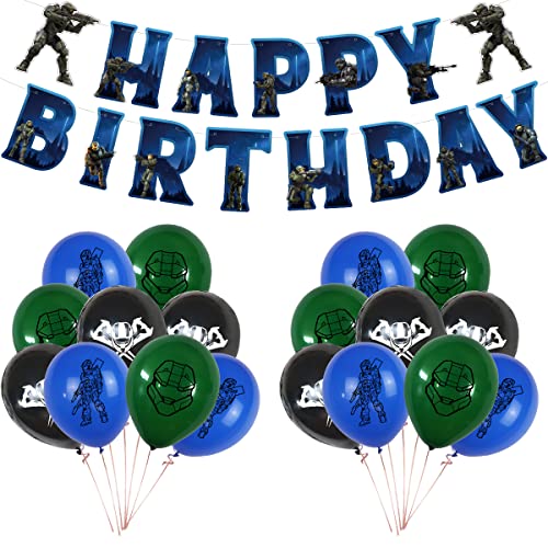 Chieftain game Birthday Party Supplieschief Decorations include Cake Topper, Cupcake Toppers, Banner, Balloons.Perfect for boys' game themed birthday party supplies by XIAOHUANXIONG