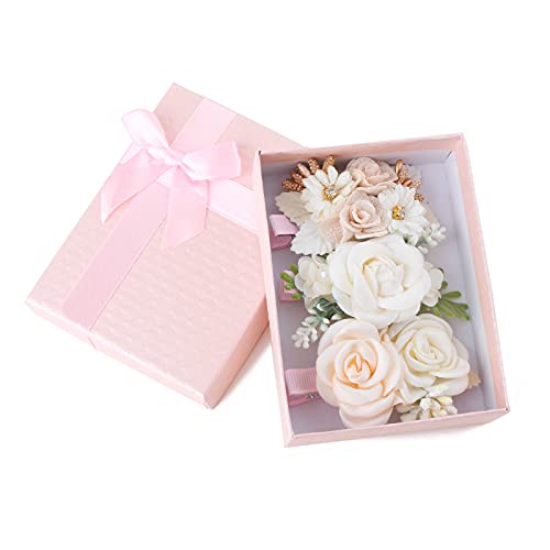 Flower Hair Clips Set-cherrboll 3pcs Floral Hair Bow Accessories for Baby Girl Toddles Teen Gifts by cherrboll