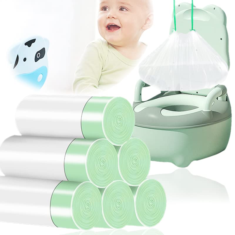 100 Pack Drawstring Potty Bags Potty Chair Liners Disposable,Universal Potty Chair Liner for Baby Toilet Disposable Travel Potty Chair Liners for Kids and Baby from Panxxsen