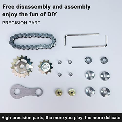 Bike Chain Gear Fidget Spinner, Metal Sprocket Chain Fidget Toy, Stress Anxiety Relief Fidget Toy, Focus Finger Spinning Toy, Stainless Steel Sensory Bearings EDC Novelty Toy, Golden Plating Sprocket by EastZhen