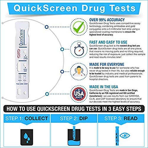Phamatech Quickscreen Single Panel Dip Card Cocaine Drug Test, 9072T (Pack of 4) from Phamatech