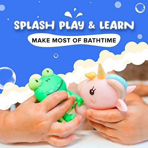 SplashEZ MoldFree Bath Toys for Babies 1M+ and Toddlers , 5 Pack Animal No Holes Bath Toys, Non Squirting Bath Toys for Tub,Beach,Pool, BPA-Free, Dishwasher-Safe, Infant Bathtub Toys from SplashEZ