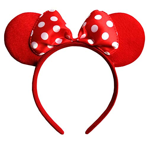 NEWTGAN 20 PCS Mouse Ears Headbands for Birthday Party Theme Park Costume Play Celebration for Boys and Girls (Red,Black) by NEWTGAN