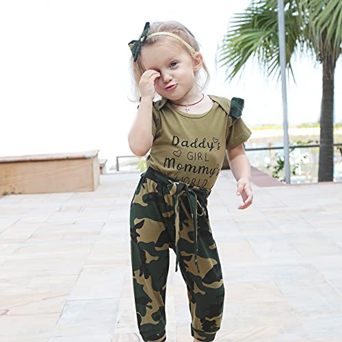 Renotemy Infant Baby Girl Summer Clothes Newborn Outfits Romper Little Sassy Pants Sets Baby Girl Clothes 0-3 Months Green from 