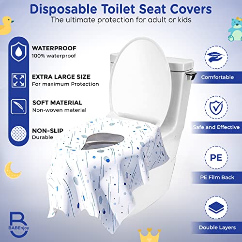Toilet Seat Covers Disposable 20 Pack BABEnjoy - Extra Large - Disposable Toilet Seat Covers for Kids, Toddlers, Adults, Use for Potty Training, Public Bathroom, Airplane Toilet Seat Cover Spot Style from BABEnjoy