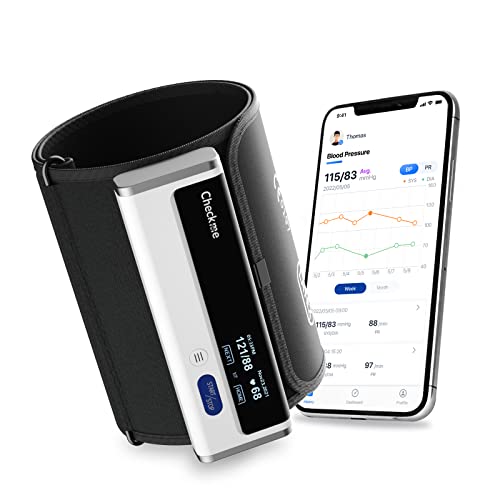 Checkme BP2A Blood Pressure Monitor Upper Arm - Bluetooth BP Machine with Large Cuff and Historical Data, Accurate Digital Readings in 30 Seconds, Unlimited Data Stored in App for iOS & Android by Checkme-BP2A-2022325