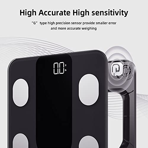 RunSTAR Smart Scale for Body Weight, Digital Bathroom Scale BMI Weighing Body Fat Scale, Body Composition Monitor Health Analyzer with Smartphone App, 400 lbs - Black from Runstar