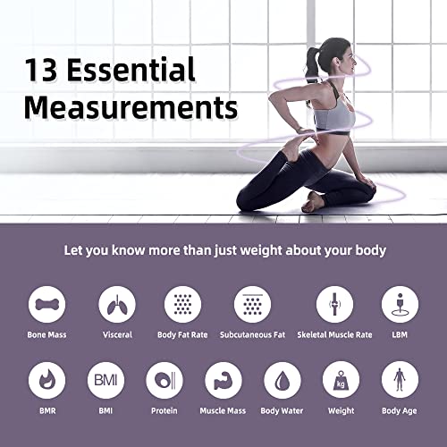 RunSTAR Smart Scale for Body Weight, Digital Bathroom Scale BMI Weighing Body Fat Scale, Body Composition Monitor Health Analyzer with Smartphone App, 400 lbs - Black from Runstar