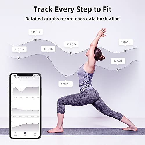 RunSTAR Smart Scale for Body Weight, Digital Bathroom Scale BMI Weighing Body Fat Scale, Body Composition Monitor Health Analyzer with Smartphone App, 400 lbs - Black from Runstar