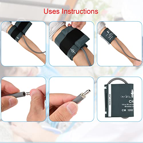 Cosmos Blood Pressure Monitor Replacement Cuff with Metal Air Hose Connector for Blood Pressure Monitor and Machine for 18-26 cm Upper Arm Circumference (Child Size) by Cosmos