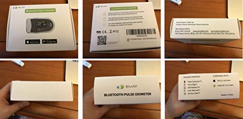 EMAY Sleep Oxygen Saturation Monitor | Records Oxygen & Heart Rate Continuously | Provides Granular Data, Overnight Report and CSV File | Comes with iOS/Android App by EMAY