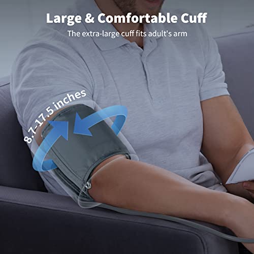 Blood Pressure Monitor Upper Arm Automatic Digital BP Machine 2X 500 Accurate Memory Reading Irregular Heartbeat & Hypertension Detector with Adjustable Cuff Large Arm Friendly from Afloia