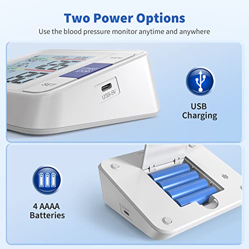 Blood Pressure Monitor Upper Arm Automatic Digital BP Machine 2X 500 Accurate Memory Reading Irregular Heartbeat & Hypertension Detector with Adjustable Cuff Large Arm Friendly from Afloia