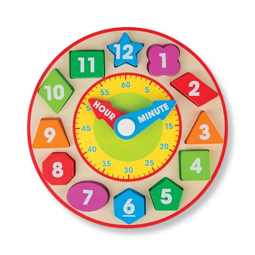 Melissa & Doug Shape Sorting Clock - Wooden Educational Toy - Learn To Tell Time Clock Toy For Kids 3+ by Melissa & Doug