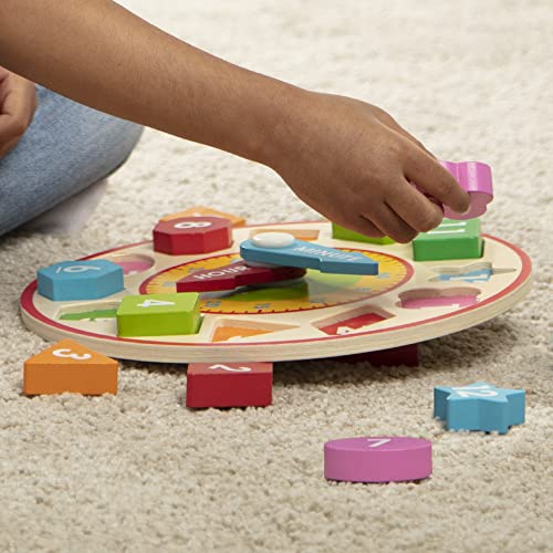 Melissa & Doug Shape Sorting Clock - Wooden Educational Toy - Learn To Tell Time Clock Toy For Kids 3+ by Melissa & Doug