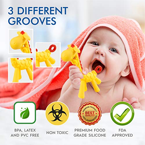 Baby Teething Toys for Newborn (5-Pack) Freezer Safe BPA Free Infant and Toddler Silicone Teethers Soothe Babies Gums, Perfect Baby Shower Gift by Sperric