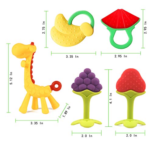Baby Teething Toys for Newborn (5-Pack) Freezer Safe BPA Free Infant and Toddler Silicone Teethers Soothe Babies Gums, Perfect Baby Shower Gift by Sperric