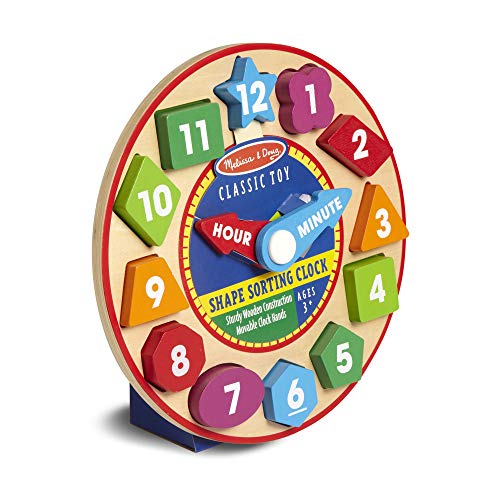 Melissa & Doug Shape Sorting Clock - Wooden Educational Toy - Learn To Tell Time Clock Toy For Kids 3+ by Melissa & Doug