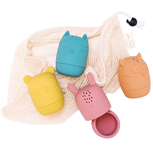 Grey+Sun | Mold Free Silicone Bath Toys, Toddler Water Toy, Bathtub Toys 1-3, Infant Bath Toy, Baby Bath Toys, Non-Toxic Silicone Toys, Float Water Toy from GREY + SUN