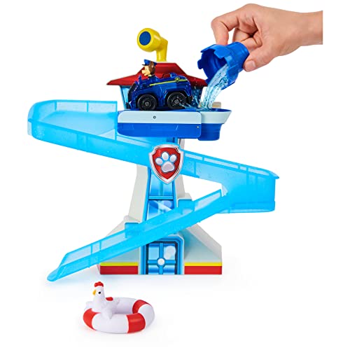 Paw Patrol, Adventure Bay Bath Playset with Light-up Chase Vehicle, Bath Toy for Kids Aged 3 and up from Spin Master
