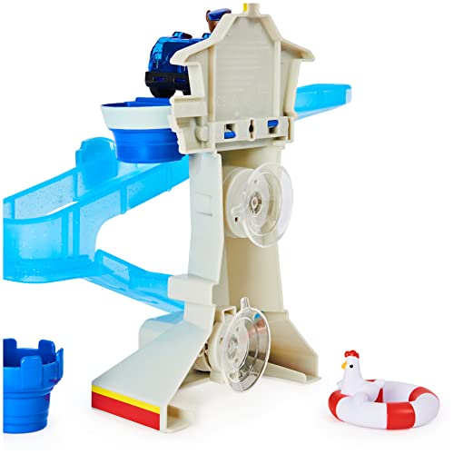 Paw Patrol, Adventure Bay Bath Playset with Light-up Chase Vehicle, Bath Toy for Kids Aged 3 and up from Spin Master