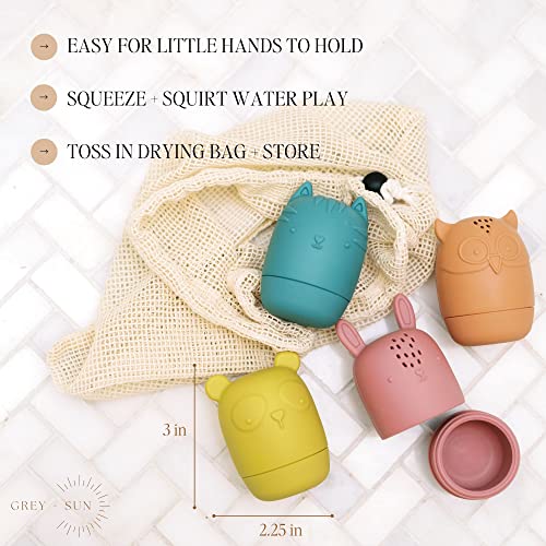 Grey+Sun | Mold Free Silicone Bath Toys, Toddler Water Toy, Bathtub Toys 1-3, Infant Bath Toy, Baby Bath Toys, Non-Toxic Silicone Toys, Float Water Toy from GREY + SUN