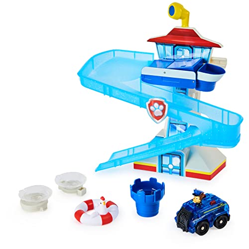 Paw Patrol, Adventure Bay Bath Playset with Light-up Chase Vehicle, Bath Toy for Kids Aged 3 and up from Spin Master