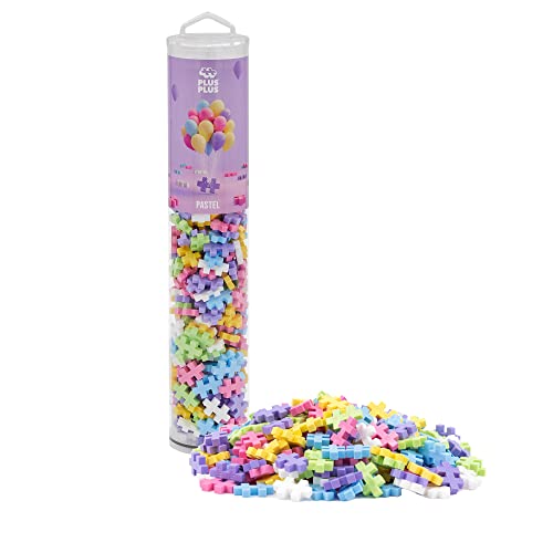 PLUS PLUS â Open Play Tube â 240 Piece Pastel Color Mix â Construction Building STEM | STEAM Toy, Interlocking Mini Puzzle Blocks for Kids by Plus-Plus
