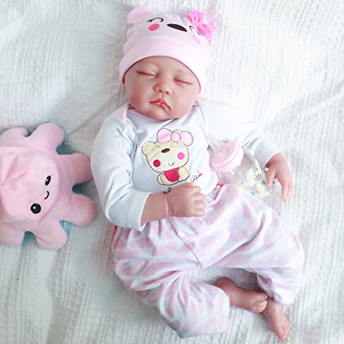 Kaydora Reborn Baby Doll Girl, 22 inch Soft Weighted Body, Cute Lifelike Handmade Silicone Sleeping Doll by Kaydora