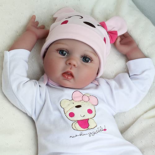 CHAREX Reborn Baby Dolls Lucy, 22 inch Realistic Girl Doll, Lifelike Soft Vinyl Weighted Gift Set from Mikaiqi