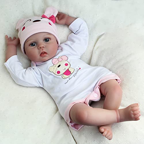 CHAREX Reborn Baby Dolls Lucy, 22 inch Realistic Girl Doll, Lifelike Soft Vinyl Weighted Gift Set from Mikaiqi