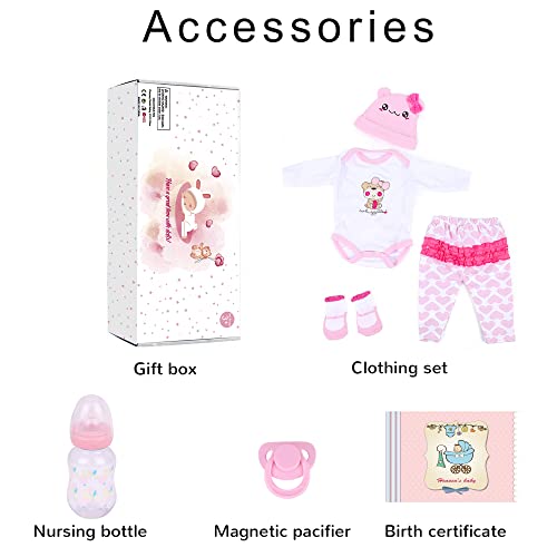 CHAREX Reborn Baby Dolls Lucy, 22 inch Realistic Girl Doll, Lifelike Soft Vinyl Weighted Gift Set from Mikaiqi