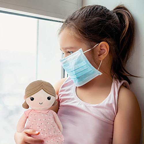 Linzy Toys, Soft Plush Light Pink Blue Emily Rag Doll for Girl, 15" My First Rag Doll, MuÃ±ecas de Trapo para NiÃ±a, , Embroidered Face, Safe for All Ages (89835) by Linzy Toys Inc