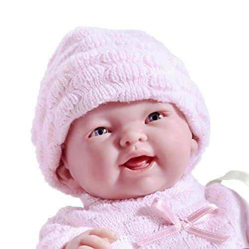 JC Toys - Mini La Newborn First Day | Anatomically Correct Real Girl Baby Doll | 9.5" All-Vinyl Baby Doll | Includes Knit Outfit, Hat and Pacifier | Designed by Berenguer | Ages 2+ , Pink by JC Toys Group, Inc.