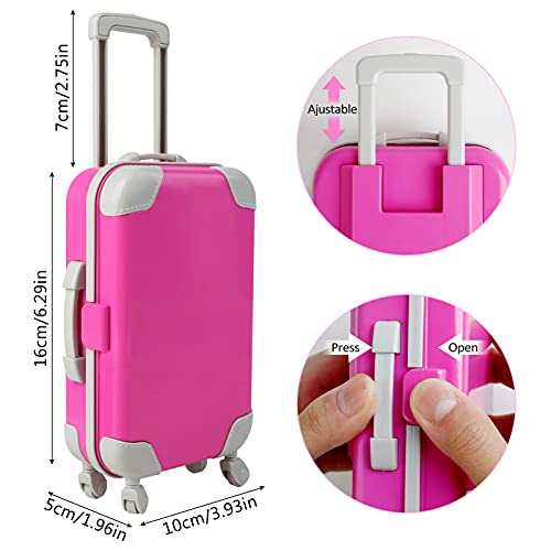 COSYOO 17 PCS Doll Travel Set Suitcase American Doll Accessories for Girl 18 Inch Including Suitcase Luggage A Set of Clothes Slippers Sunglasses Camera Laptop Unicorn Pillow Blindfold by COSYOO