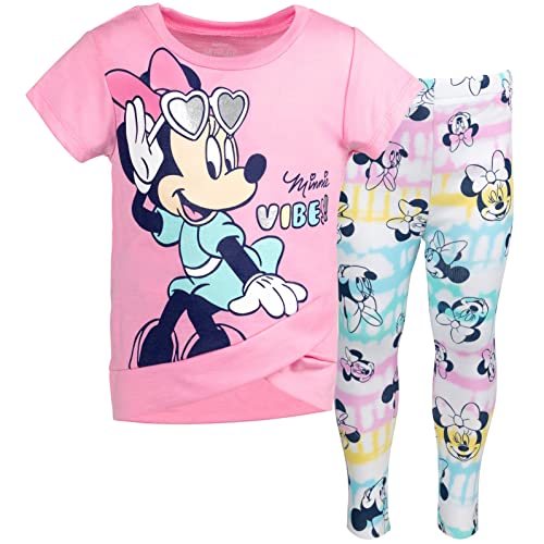 Disney Minnie Mouse Toddler Girls Graphic T-Shirt & Leggings Set Blue/Pink 5T from Bentex Group, Inc.