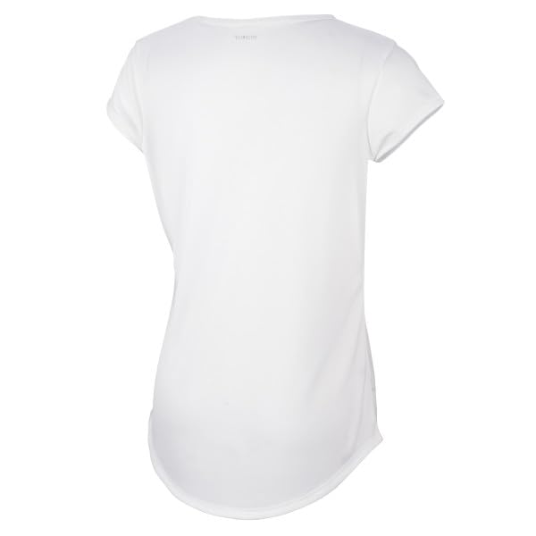 adidas Girls' Big Short Sleeve Scoop Neck Tee T-Shirt, White BOS Foil Rainbow, Medium from adidas