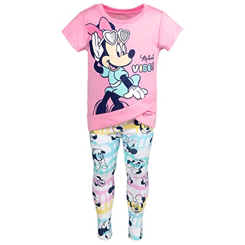 Disney Minnie Mouse Toddler Girls Graphic T-Shirt & Leggings Set Blue/Pink 5T from Bentex Group, Inc.