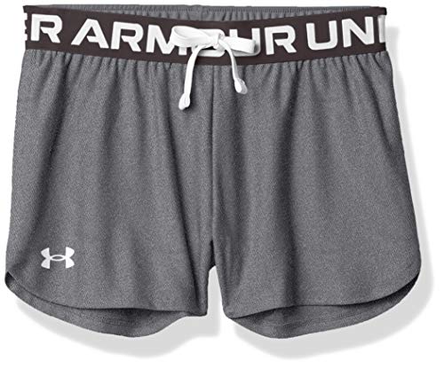 Under Armour Girl's Play Up Solid Shorts (Big Kids) Pitch Gray Light Heather XL (18-20 Big Kids) by Under Armour Apparel