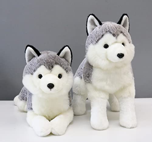 ICE KING BEAR 2 Pcs Siberian Huskies Stuffed Animals Standing and Lying Plush Toy by ICE KING BEAR