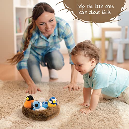 Madzee Plush Bird Nest - Cute Stuffed Animal Toy for Kids, Great Birthday Gift, Easter, Christmas - Perfect Decorative Item for Home, Living Room & Outdoors by Madzee