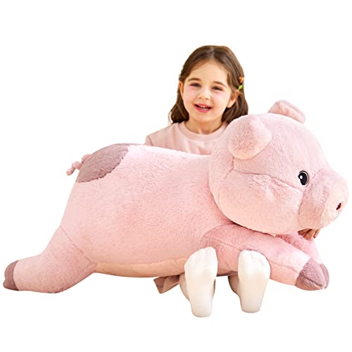 IKASA Giant Pig Stuffed Animal Plush Toy,Large Pig Cute Jumbo Soft Toys,Huge Big Size Plushy Fluffy Fat Oversized Plushie,Gifts for Kids Girls Boys Girlfriend Childrens (30 inches, Pink) from Yangzhou Leai Toy & Gift Co.,Ltd.