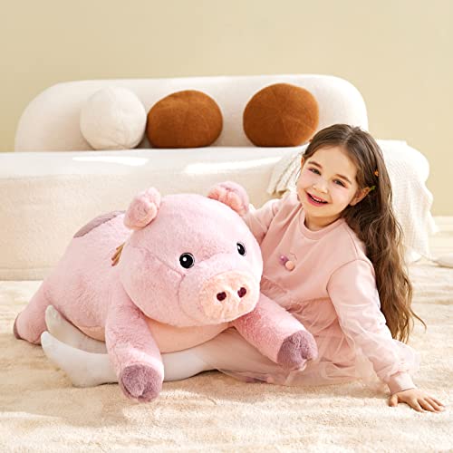 IKASA Giant Pig Stuffed Animal Plush Toy,Large Pig Cute Jumbo Soft Toys,Huge Big Size Plushy Fluffy Fat Oversized Plushie,Gifts for Kids Girls Boys Girlfriend Childrens (30 inches, Pink) from Yangzhou Leai Toy & Gift Co.,Ltd.