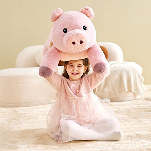IKASA Giant Pig Stuffed Animal Plush Toy,Large Pig Cute Jumbo Soft Toys,Huge Big Size Plushy Fluffy Fat Oversized Plushie,Gifts for Kids Girls Boys Girlfriend Childrens (30 inches, Pink) from Yangzhou Leai Toy & Gift Co.,Ltd.