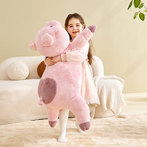 IKASA Giant Pig Stuffed Animal Plush Toy,Large Pig Cute Jumbo Soft Toys,Huge Big Size Plushy Fluffy Fat Oversized Plushie,Gifts for Kids Girls Boys Girlfriend Childrens (30 inches, Pink) from Yangzhou Leai Toy & Gift Co.,Ltd.