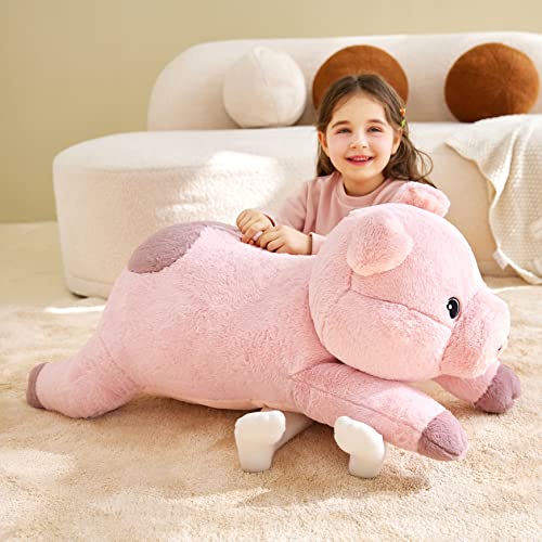 IKASA Giant Pig Stuffed Animal Plush Toy,Large Pig Cute Jumbo Soft Toys,Huge Big Size Plushy Fluffy Fat Oversized Plushie,Gifts for Kids Girls Boys Girlfriend Childrens (30 inches, Pink) from Yangzhou Leai Toy & Gift Co.,Ltd.