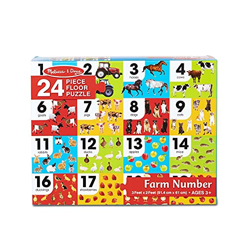 Melissa & Doug Farm Number Jumbo Floor Puzzle (24 pcs, 2 x 3 feet) from Melissa & Doug