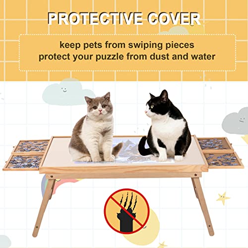 Puzzle Board, Jigsaw Puzzle Table with 4 Drawers and Cover, 34âx 26â Portable Puzzle Table with Folding Legs for Adults and Teens (1500 Pieces) by RAGOZONERY